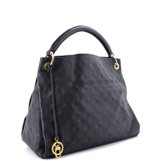 Louis Vuitton, Pre-Loved Artsy Handbag Monogram Empreinte Leather MM, Black