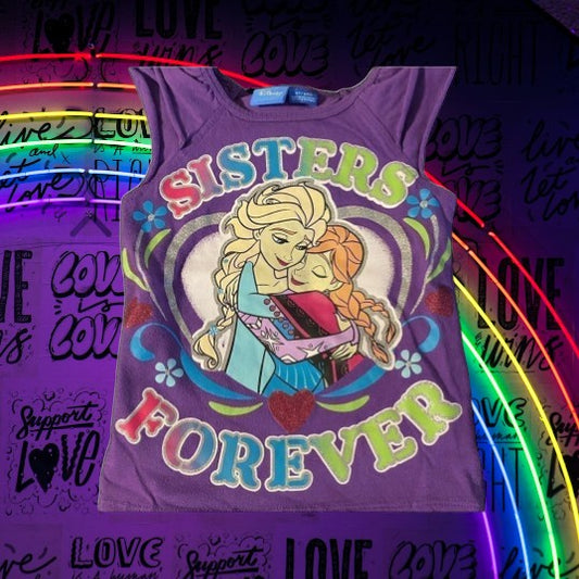 Sparkle and shine with our Disney Elsa & Anna Sisters Forever Glitter Graphic Tee