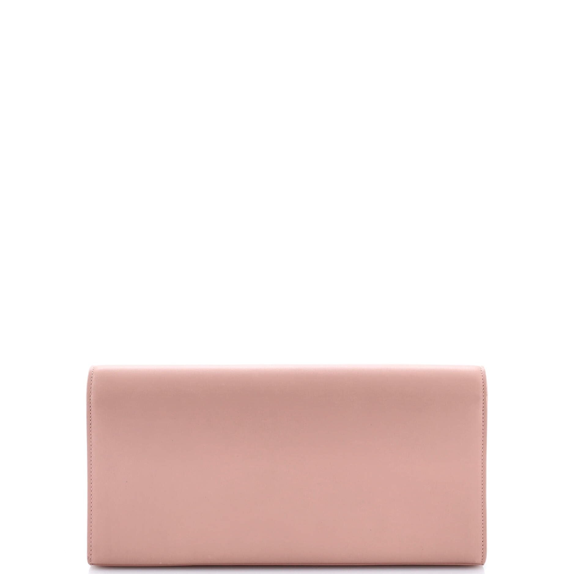 Saint Laurent, Pre-Loved Classic Monogram Tassel Clutch Leather Long, Neutral