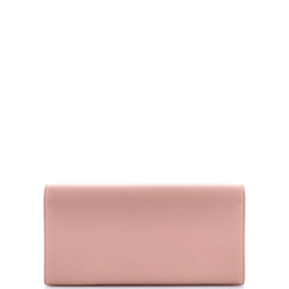 Saint Laurent, Pre-Loved Classic Monogram Tassel Clutch Leather Long, Neutral