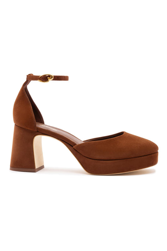 Larroudé, Ari Verona Low Pump In Burnt Umber Suede