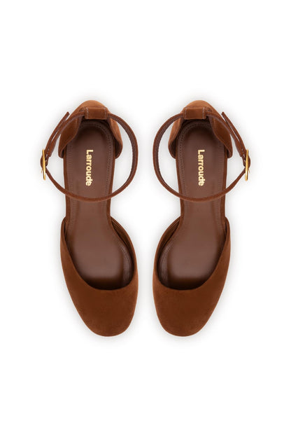 Larroudé, Ari Verona Low Pump In Burnt Umber Suede