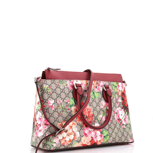 Gucci, Linea A Convertible Tote Blooms Print GG Coated Canvas Medium, Pre-Loved Condition