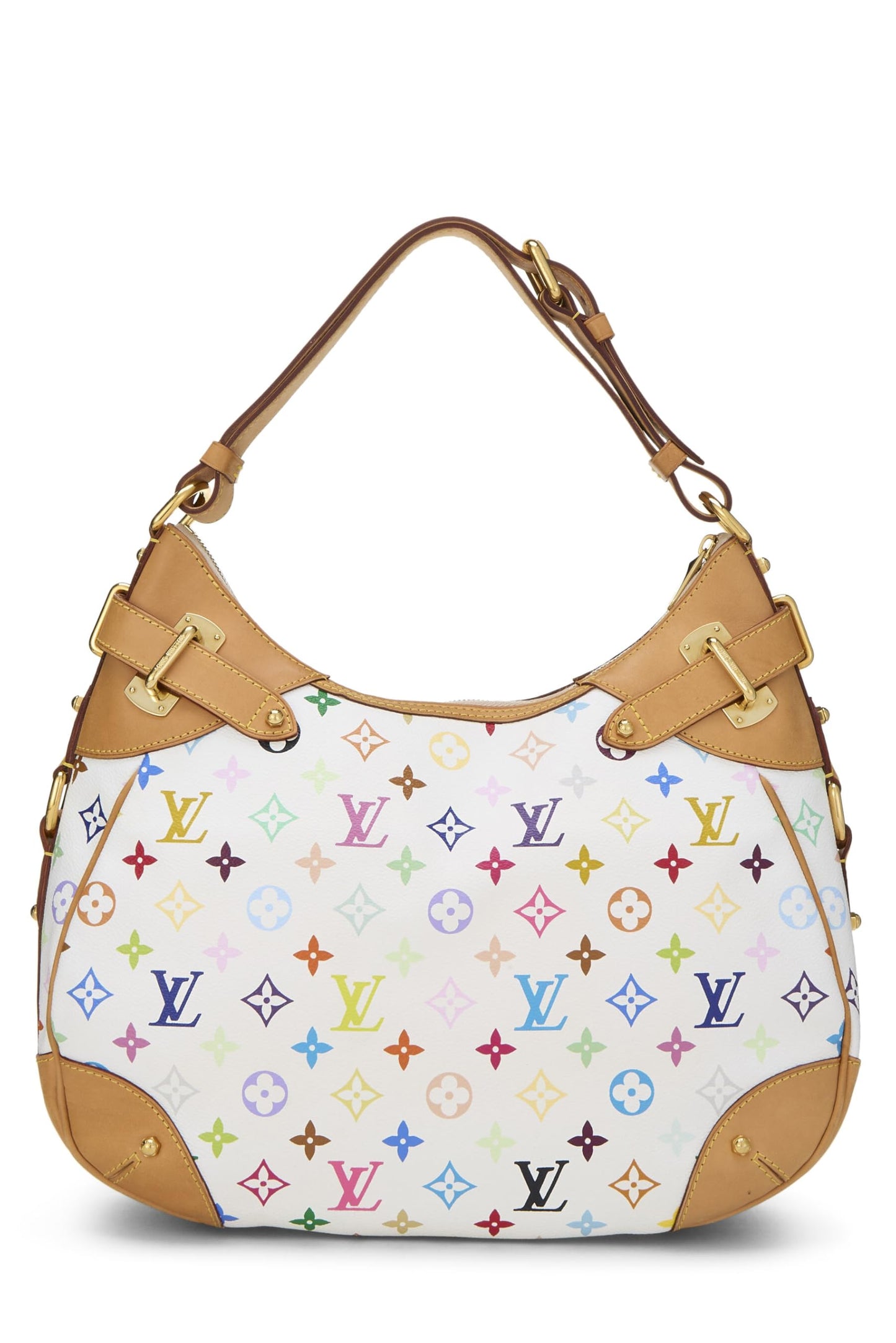 Louis Vuitton, Pre-loved Takashi Murakami x Louis Vuitton White Monogram Multicolor Greta Hobo