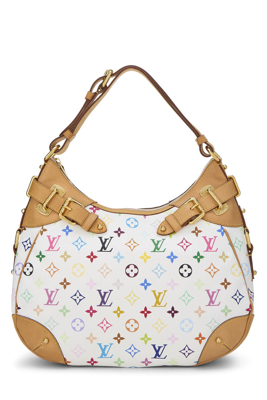 Louis Vuitton, Pre-loved Takashi Murakami x Louis Vuitton White Monogram Multicolor Greta Hobo