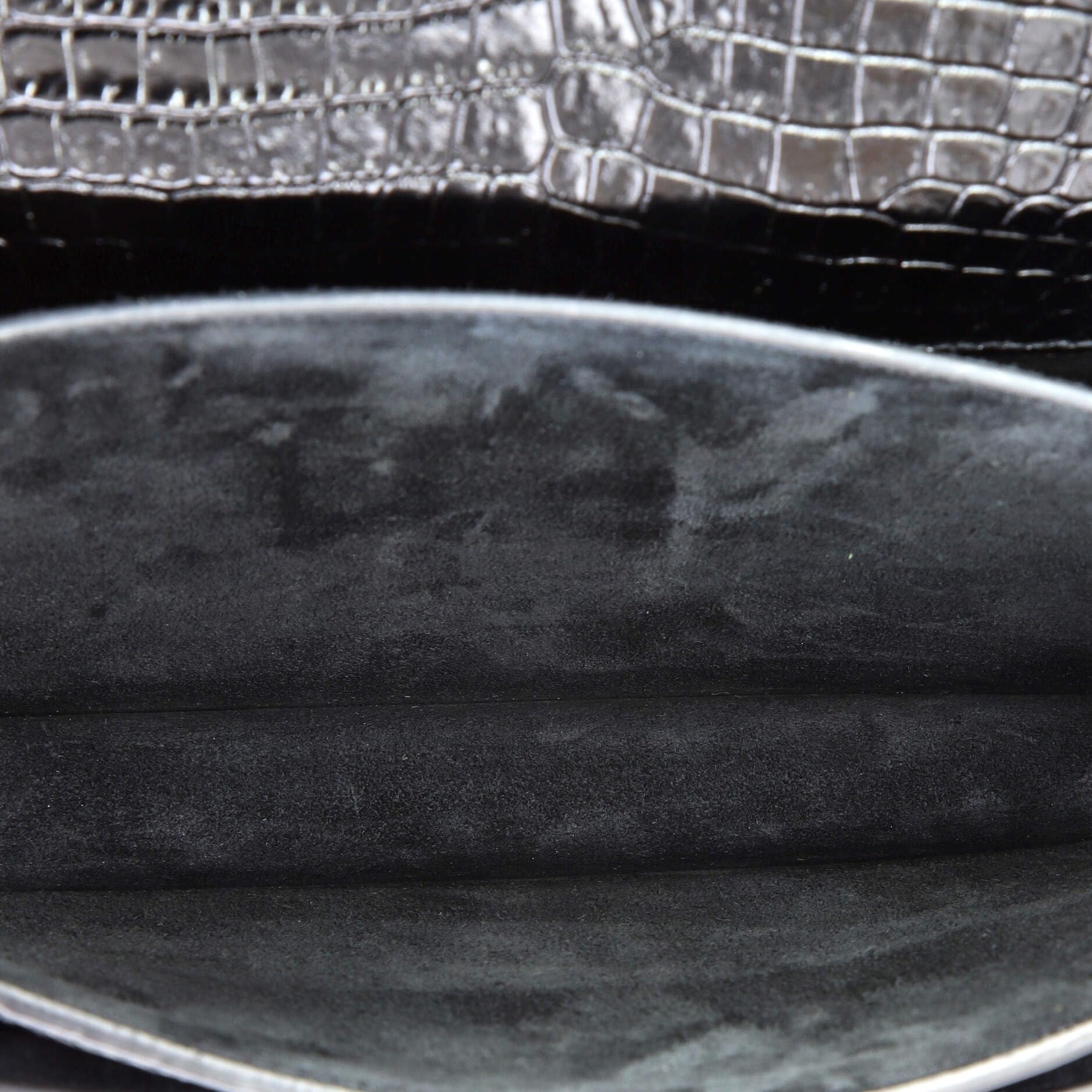 Saint Laurent, Sunset Crossbody Bag Crocodile Embossed Leather, Pre-Loved Condition