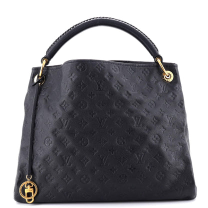 Louis Vuitton, Pre-Loved Artsy Handbag Monogram Empreinte Leather MM, Black