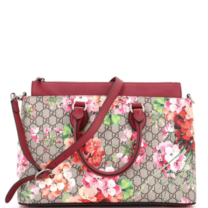 Gucci, Linea A Convertible Tote Blooms Print GG Coated Canvas Medium, Pre-Loved Condition
