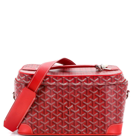 Goyard, Convertible Cosmetic Train Case Coated Canvas, Pre-Loved Condition