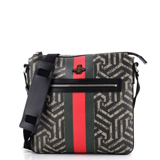 Gucci, Front Zip Messenger Caleido GG Coated Canvas, Pre-Loved Condition
