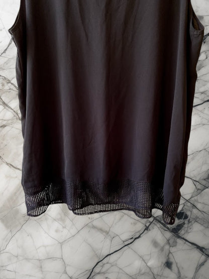 Enhance your professional wardrobe with the Cable & Gauge Black Sleeveless Blouse