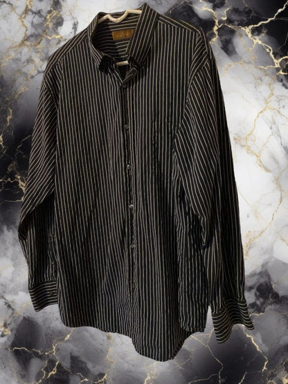 Tasso Elba Stripe Button Down Cotton Shirt