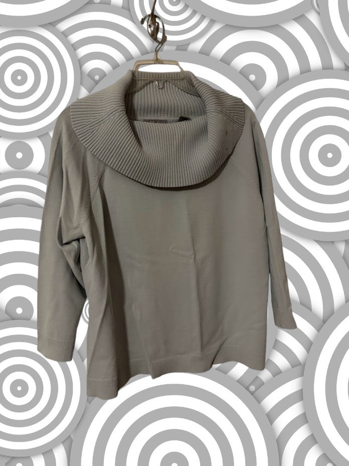 For a chic and comfortable look, try the Kate Hill drop turtleneck blouse