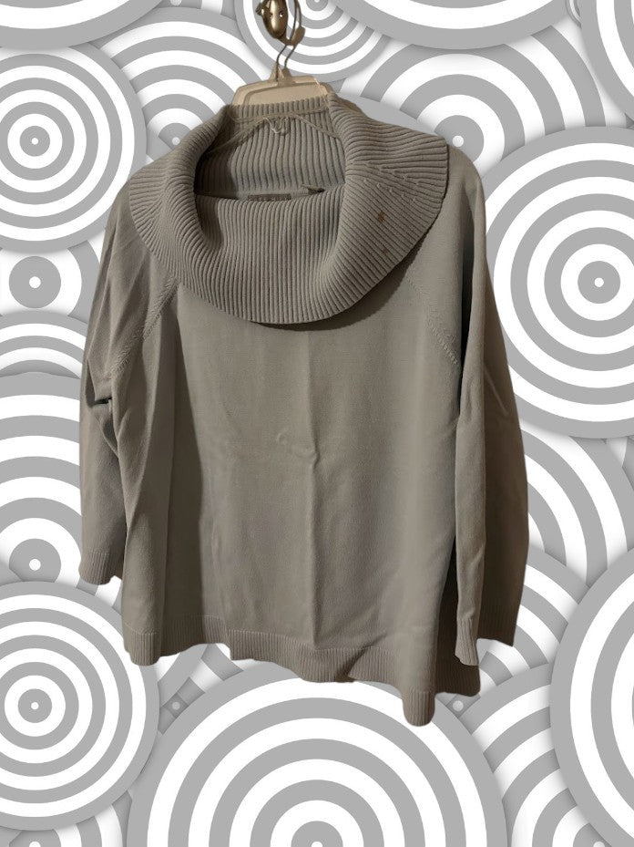 For a chic and comfortable look, try the Kate Hill drop turtleneck blouse