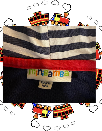This MiniBamba Cotton Stripe Hooded Sweatshirt is perfect for your little adventurer