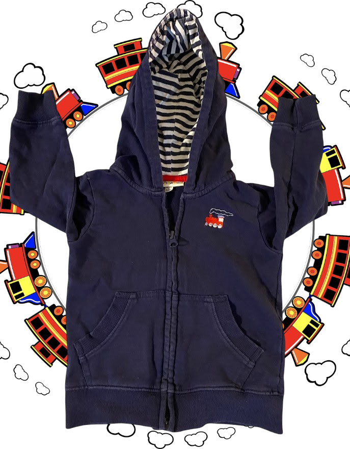 This MiniBamba Cotton Stripe Hooded Sweatshirt is perfect for your little adventurer