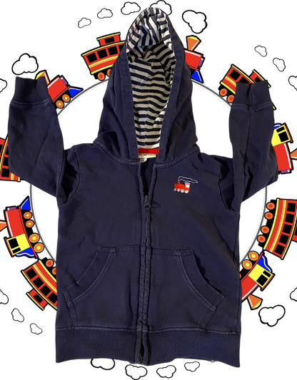 This MiniBamba Cotton Stripe Hooded Sweatshirt is perfect for your little adventurer
