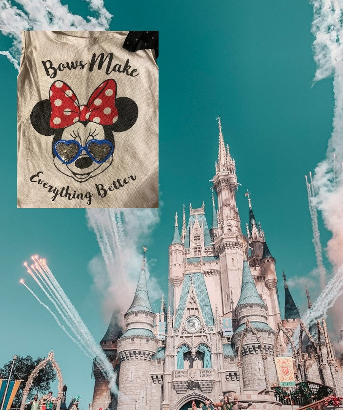 Get ready for your next adventure in style with this Disney "Bows Make Everything Better" tank top