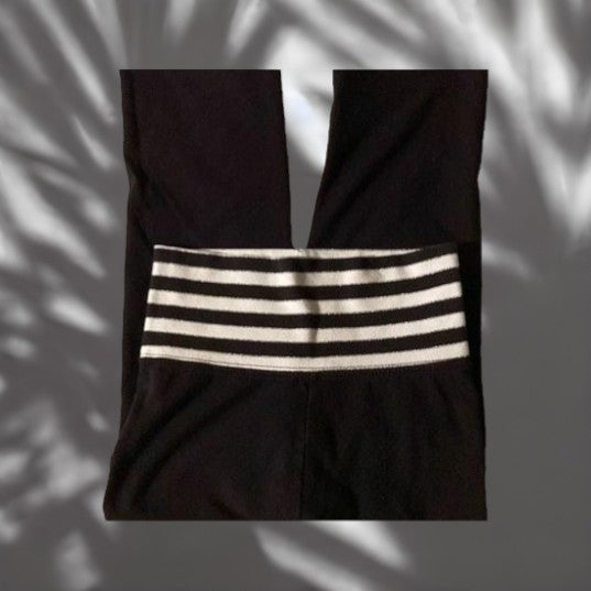 These Black & White Glitter Stripe Leggings Provide Style and Comfort