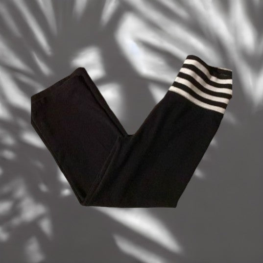 These Black & White Glitter Stripe Leggings Provide Style and Comfort