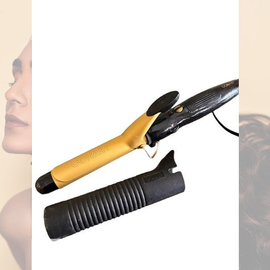 The Conair curling iron features a sturdy stand and protective cover