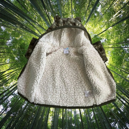 Healthtex baby boy’s faux fur sherpa hooded jacket is adorned with cute little ears