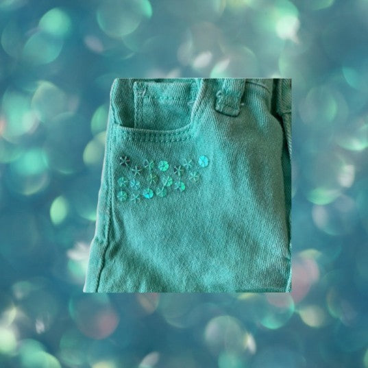 Levi Strauss & Co., dazzling and stylish sequin jean shorts makes a stylish addition to any little girl's wardrobe