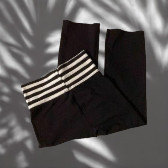 These Black & White Glitter Stripe Leggings Provide Style and Comfort