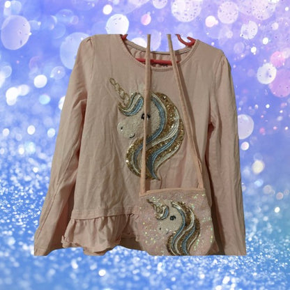 Sequin Unicorn Top with matching Mini Bag