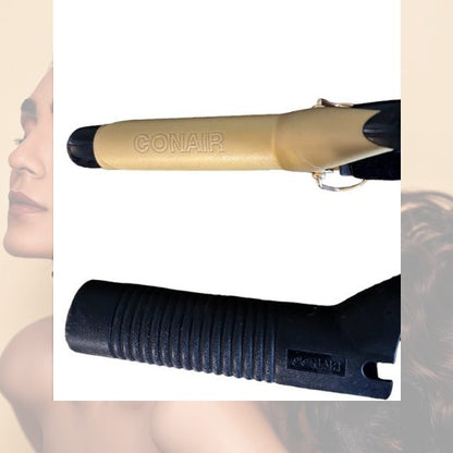 The Conair curling iron features a sturdy stand and protective cover