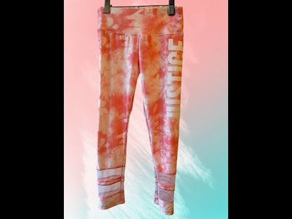 These Justice pink mesh leggings feature a pull-up design and a stretch waist